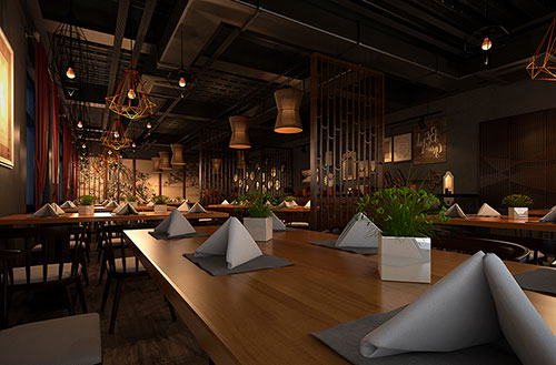 黑龙江简约大气中式风格餐厅设计装修效果图