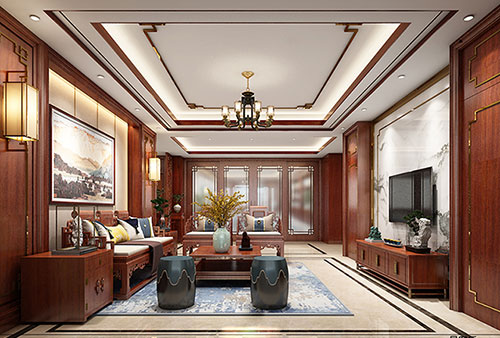黑龙江小清新格调的现代简约别墅中式设计装修效果图